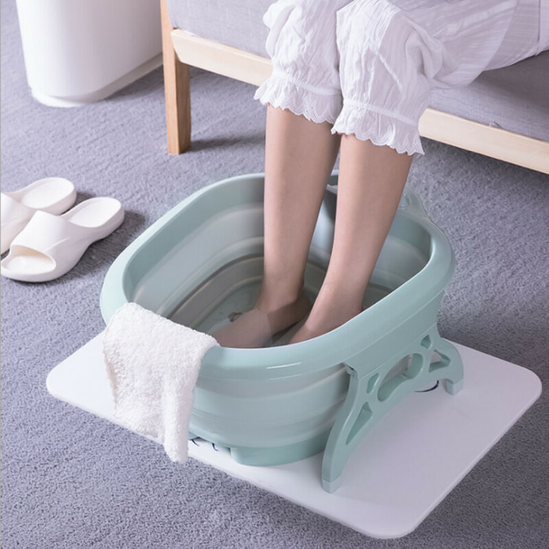 Portable Electric Foot Spa Bucket Bath Roller Foot Bath Massage Bubble Heat Buckets Vibration Pedicure Heating Folding Tubs Hot