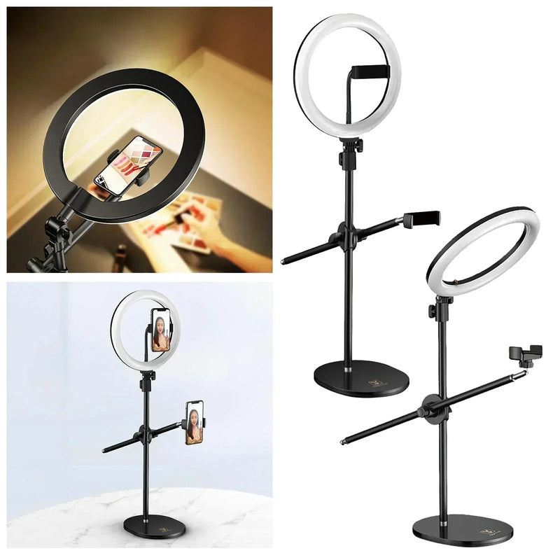 10in LED Selfie Ring Light with Single Mobile Stand Phone Holder Kit for Photo Makeup Studio