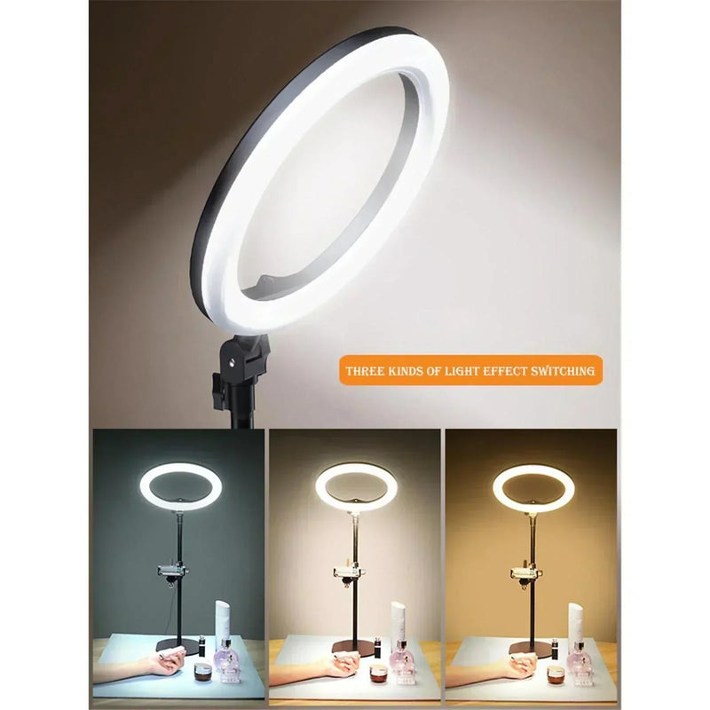 10in LED Selfie Ring Light with Single Mobile Stand Phone Holder Kit for Photo Makeup Studio