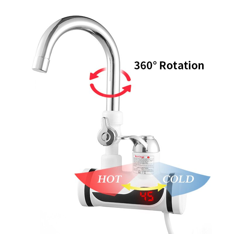 Instant Electric Water Heater Tap with Shower -  | Temperature Display | Energy Efficient | Multi-Function Control | Sleek Design for Instant Hot Water