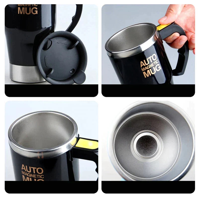 Self Stirring Mug Electric Coffee Tea Mug Stainless Steel Double Wall Travel Coffee Mug