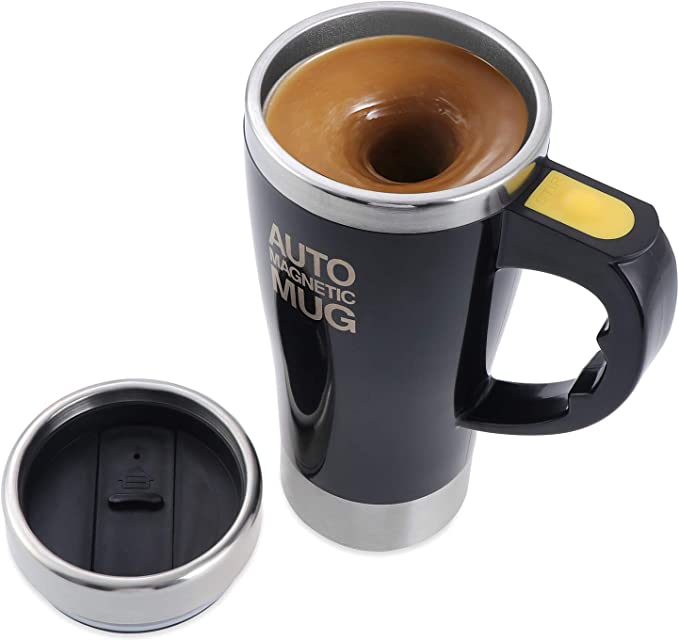 Self Stirring Mug Electric Coffee Tea Mug Stainless Steel Double Wall Travel Coffee Mug