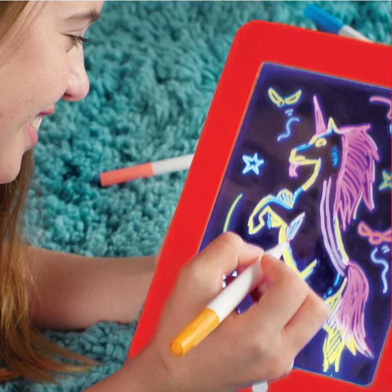 3D Magic Pad Kids Toy LED Light Up Board Drawing Tablet Arts Craft