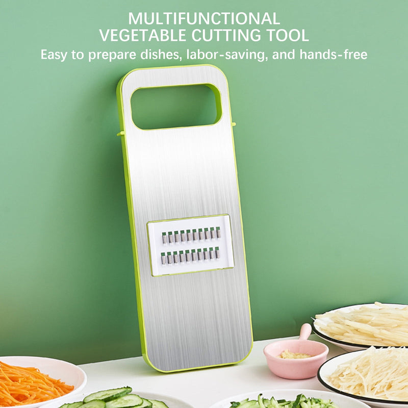 Multifunctional Stainless Steel Vegetable Slicer and Grater – Extra Thick Wire Eraser, Garlic Cutter, and Kitchen Tool for Home and Commercial Use