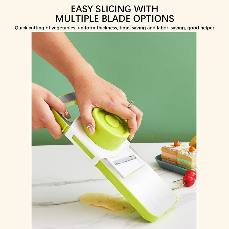 Multifunctional Stainless Steel Vegetable Slicer and Grater – Extra Thick Wire Eraser, Garlic Cutter, and Kitchen Tool for Home and Commercial Use