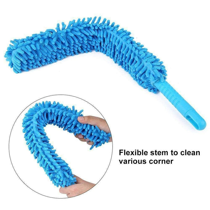 Pack of 2 - SmallCloud Foldable Microfiber Flexible Cleaning Duster with Steel Long Handle Quick and Easy Cleaning Broom Set for Clean Car, Office, Kitchen and Home