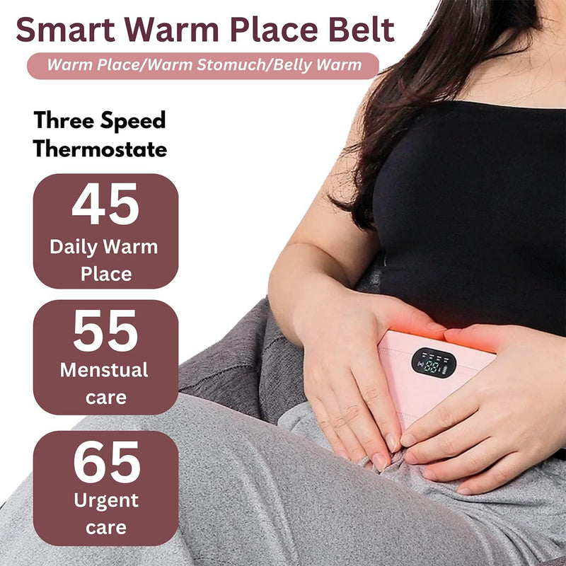 Menstrual Heating Pad Abdominal Massager Smart Warm Palace Belt Waist Vibration Massage Device for Cramps Period Pain Relief