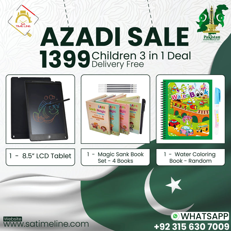 Triple Delight Deal - LCD Tablet | Practice Books | Magic Water Drawing Book