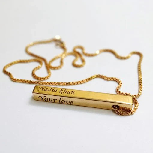 Customized Bar Necklace | 3D Bar Necklace | Necklace | Gift For Men & Women