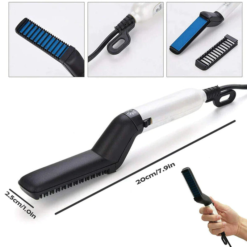 Beard Straightening Comb | Beard Straightener for Men Multifunctional Hair Comb Curly Volume up Hair Show Cap Electric Heating Hairbrush Hairstyle