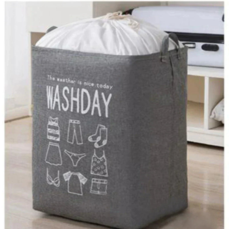 Pack of 2 - Collapsible Laundry Hamper Basket Storage Clothes Bag Washing Bin Toy Organiser Dirty Clothes Home Storage Bag Cesto Ropa Sucia