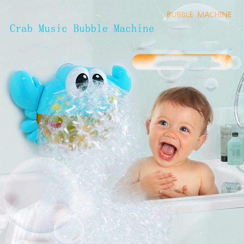 Children's Bath Automatically Spit Bubble Toy Bath tub Soap Automatic Music Bubble Machine Crab Frog Baby Bathroom Play Toys