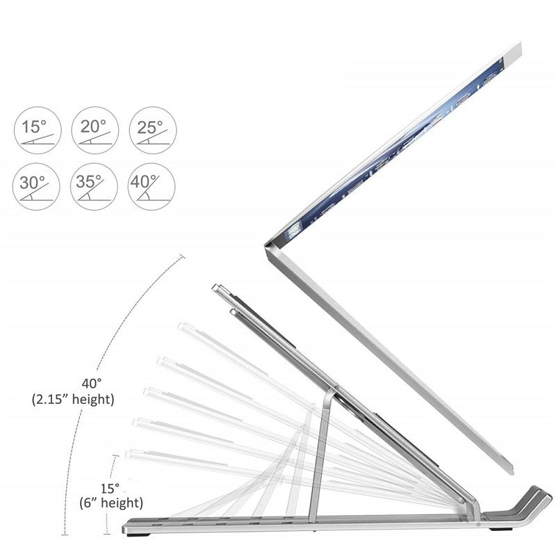 Aluminum Alloy Laptop Holder Stand Adjustable Foldable Portable for Notebook Computer Bracket Lifting Cooling Holder Non-slip