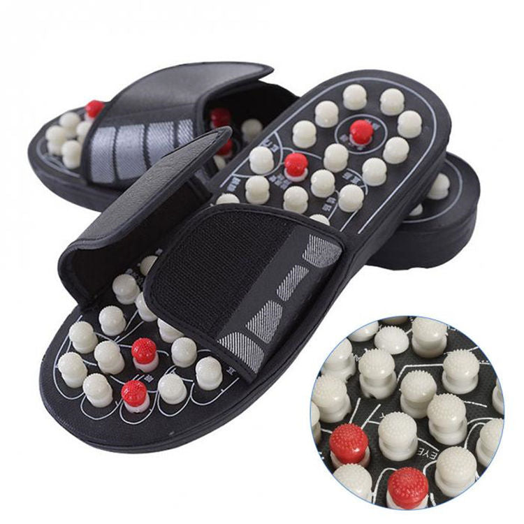 22 Foot Massage Slippers Sandal Feet Chinese Acupressure Acupuncture Therapy Medical | Blood Activating Health Care Massage Slippers Foot Therapy Magnet Shoes Fit Men and Women PVC Outdoor Slippers Magnetic Sandals