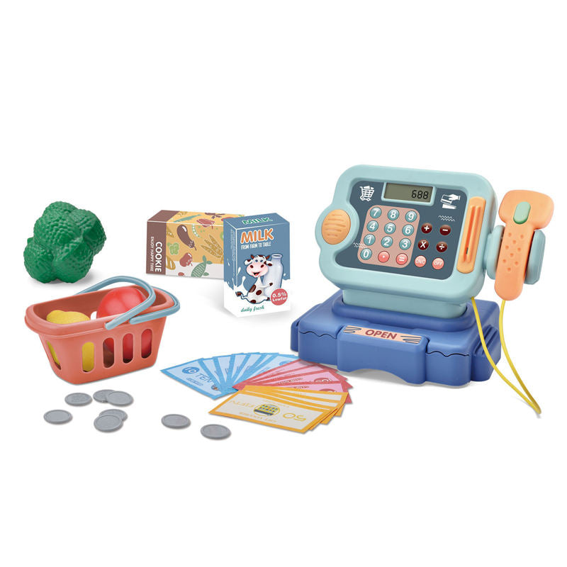 Calculator Cash Register Toy | Pretend Play Preschool Toy Cashier Machine Toys Electronic Supermarket Cash Register Toys