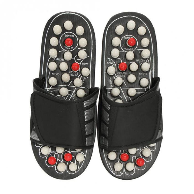 22 Foot Massage Slippers Sandal Feet Chinese Acupressure Acupuncture Therapy Medical | Blood Activating Health Care Massage Slippers Foot Therapy Magnet Shoes Fit Men and Women PVC Outdoor Slippers Magnetic Sandals