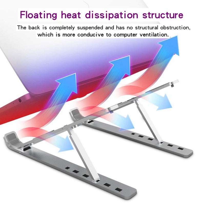 Aluminum Alloy Laptop Holder Stand Adjustable Foldable Portable for Notebook Computer Bracket Lifting Cooling Holder Non-slip