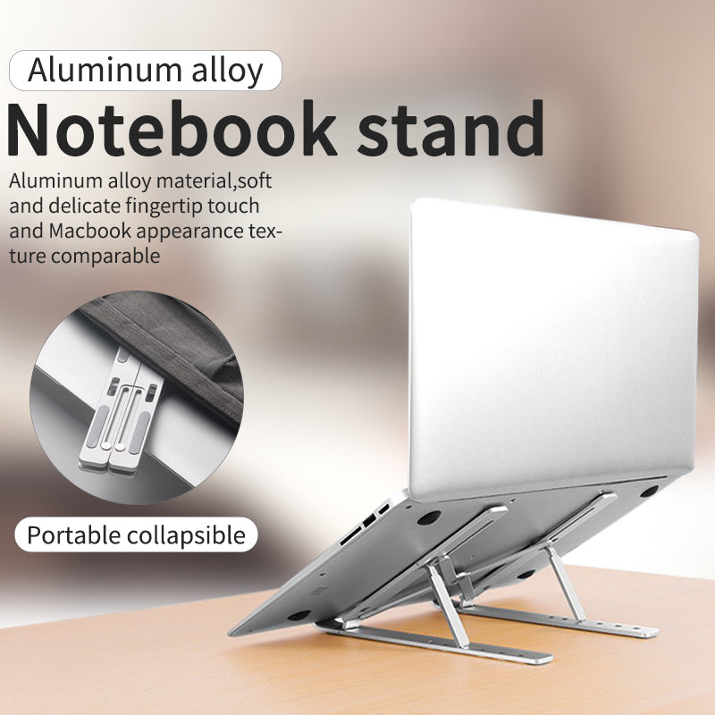 Aluminum Alloy Laptop Holder Stand Adjustable Foldable Portable for Notebook Computer Bracket Lifting Cooling Holder Non-slip