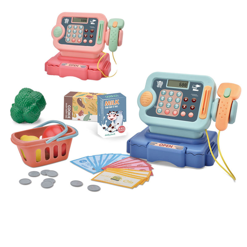 Calculator Cash Register Toy | Pretend Play Preschool Toy Cashier Machine Toys Electronic Supermarket Cash Register Toys