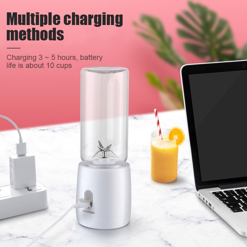 Portable Electric Juice Blender Wireless Mini USB Rechargeable Juice Cup Blender