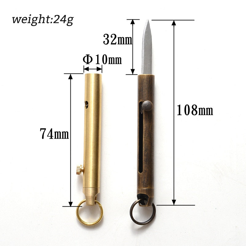 Brass Mini Survival Pocket Knife EDC Push Key Knife 2020 New CS Go Utility Knifes Portable Pocketknife Outdoor Camp Survival