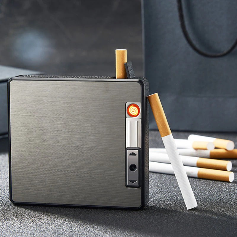 Metal Cigarette Case Ultra-thin 10 Packs of Cigarette Box Waterproof and Pressure-proof Portable Cigarette Accessories for Men