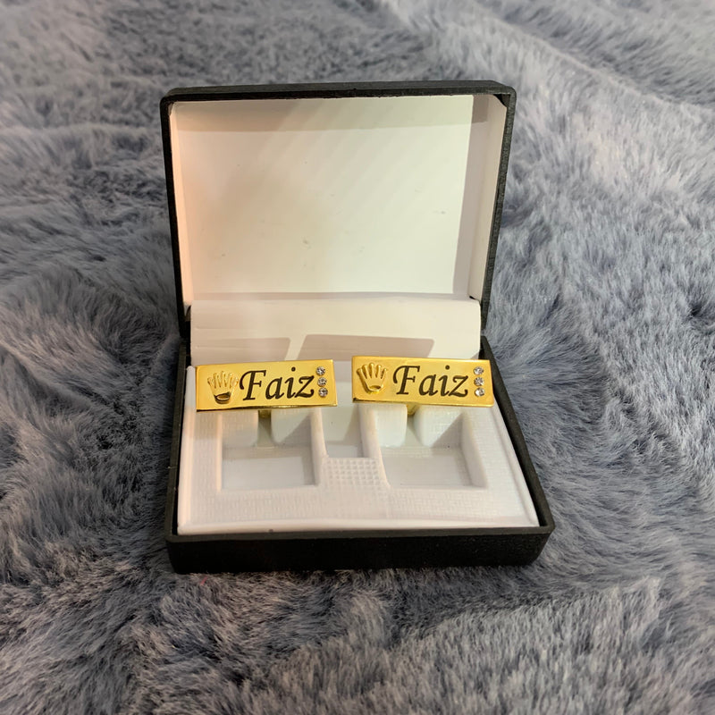 Personalized Crown Engraved Name Cufflinks | Custom Luxury Cufflinks with Free Delivery