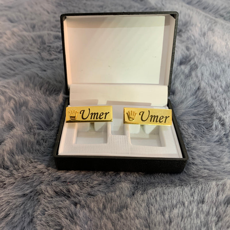 Personalized Crown Engraved Name Cufflinks | Custom Luxury Cufflinks with Free Delivery