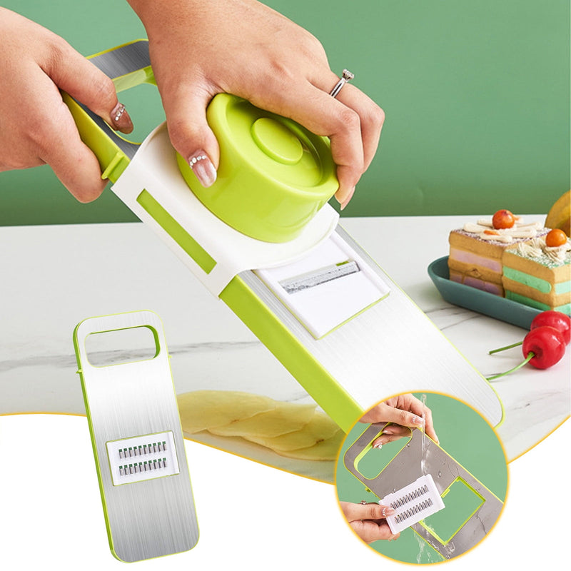 Multifunctional Stainless Steel Vegetable Slicer and Grater – Extra Thick Wire Eraser, Garlic Cutter, and Kitchen Tool for Home and Commercial Use