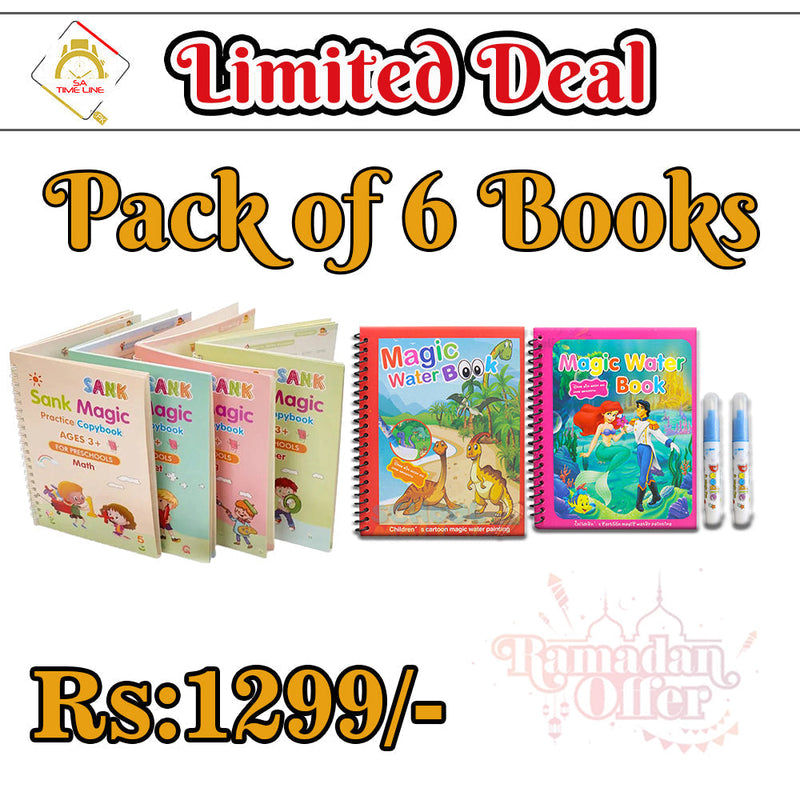 Ramadan Offer | Set of 4 Magic Sank Books | Set of 2 Water Coloring Books | Baby Products