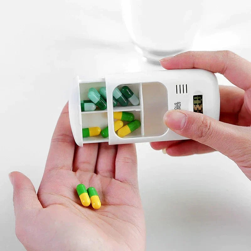 Plastic Portable Timer Box Plastic Reminder Box Weekly Pill Box Medication Organizer Alarm Box 2021 New Pill Organizer