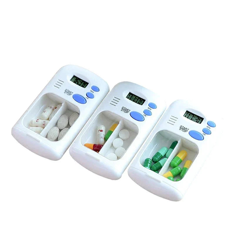 Plastic Portable Timer Box Plastic Reminder Box Weekly Pill Box Medication Organizer Alarm Box 2021 New Pill Organizer