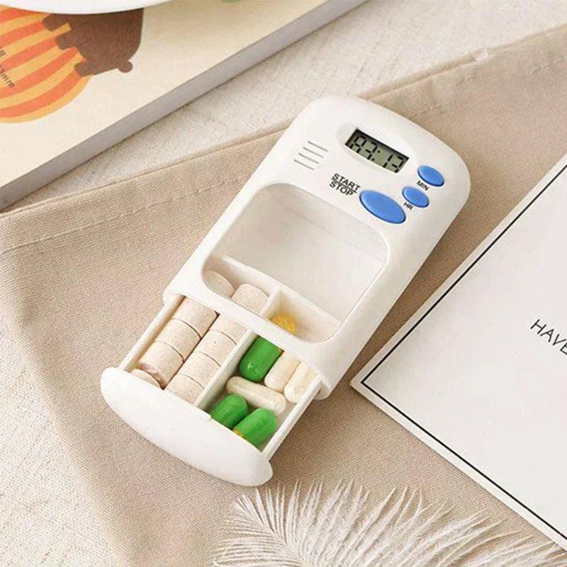 Plastic Portable Timer Box Plastic Reminder Box Weekly Pill Box Medication Organizer Alarm Box 2021 New Pill Organizer