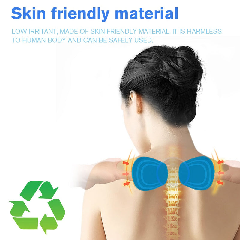 EMS Butterfly Neck Rechargeable Massager Electric Neck Massage EMS Cervical Vertebra Massage Patch for Muscle Pain Relief