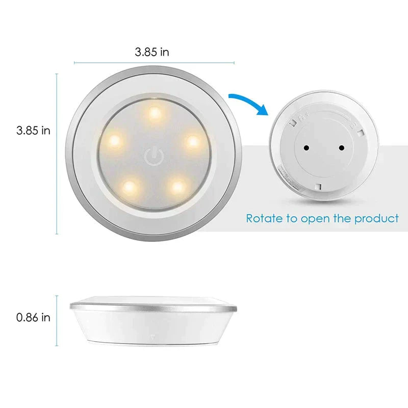 Super Bright Touch Under Cabinet Light 5W LED Wireless Remote Control Dimmable Wardrobe Night Lamp Home Bedroom Closet Kitchen