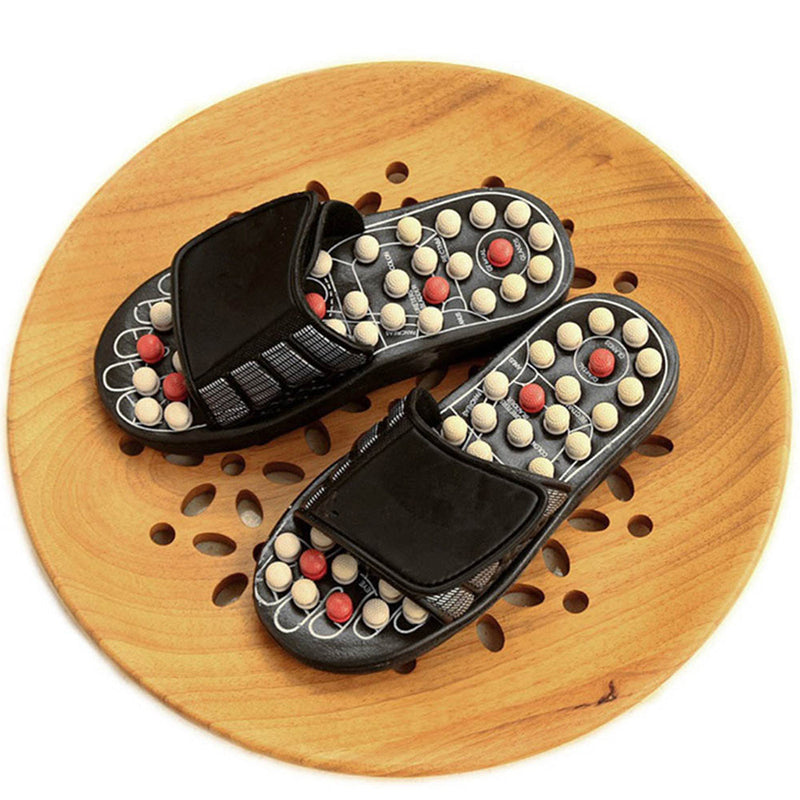 22 Foot Massage Slippers Sandal Feet Chinese Acupressure Acupuncture Therapy Medical | Blood Activating Health Care Massage Slippers Foot Therapy Magnet Shoes Fit Men and Women PVC Outdoor Slippers Magnetic Sandals