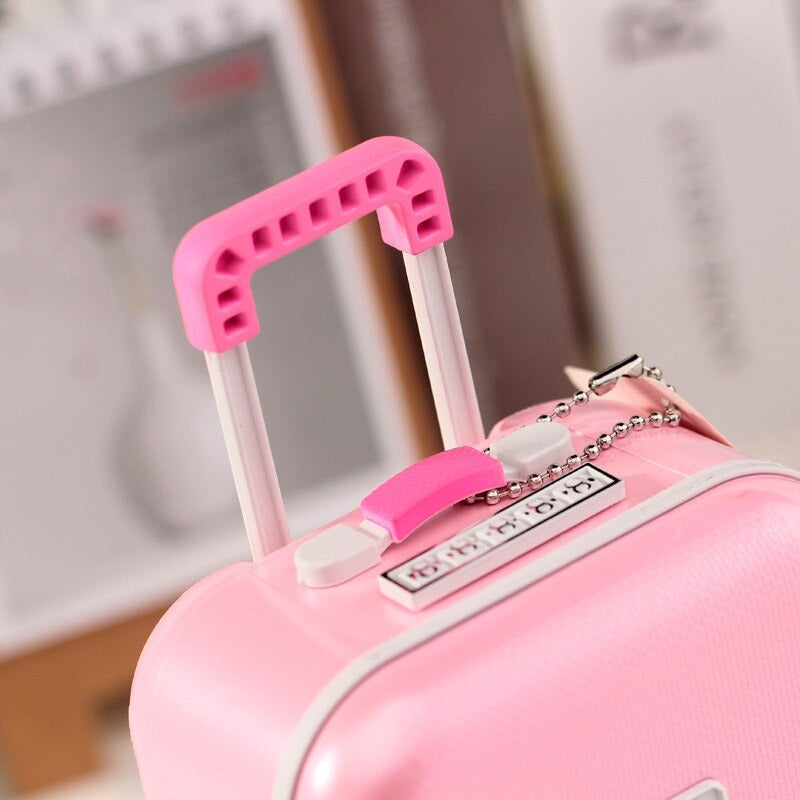 Suitcase Music Box Rotating Dancing Little Girl Jewelry Box Creative Birthday Gift Craft Jewelry Box Home Decoration Accessories