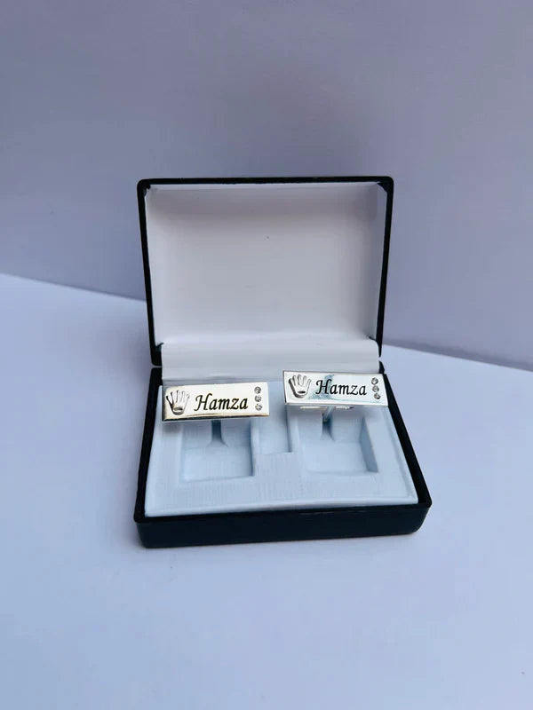 Personalized Crown Engraved Name Cufflinks | Custom Luxury Cufflinks with Free Delivery