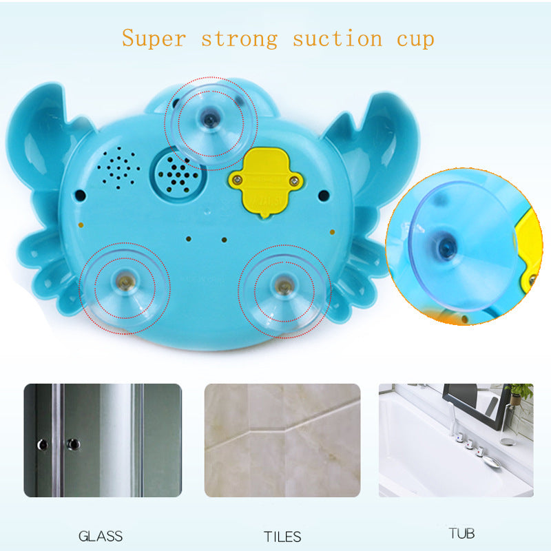 Children's Bath Automatically Spit Bubble Toy Bath tub Soap Automatic Music Bubble Machine Crab Frog Baby Bathroom Play Toys